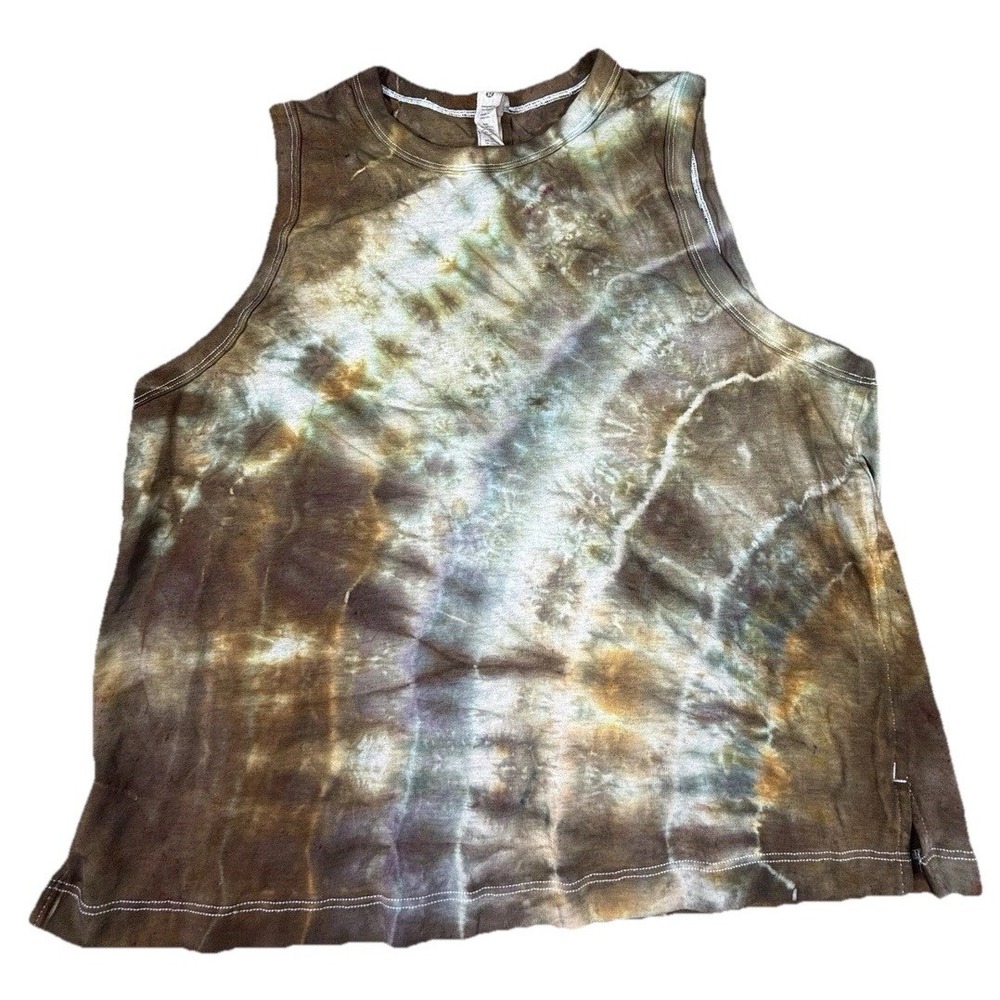 Lululemon Tank Top Crop Womens Size 6 Tie Dye‎ Sleeveless Custom Rework